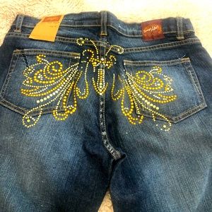 Sweet vibes gold embellished jeans size 9